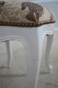 66109EC: Fish Print Newly Upholstered French Stool