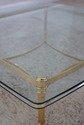 F61983EC: LABARGE Brass & Glass Top Coffee Table