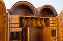 70256: English Double Dome Top Bureau Cabinet Secr