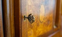 70256: English Double Dome Top Bureau Cabinet Secr