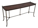 65946EC: Regency Style Brass Base Elm Top Console 