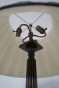 74802: Carved Wood Column Floor Lamp w. Shade