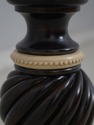 74802: Carved Wood Column Floor Lamp w. Shade