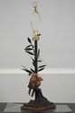F74339: PACIFIC COAST Bird Lamp w. Toleware Bamboo