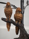 F74339: PACIFIC COAST Bird Lamp w. Toleware Bamboo
