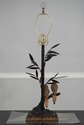 F74339: PACIFIC COAST Bird Lamp w. Toleware Bamboo