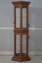 F75230: Walnut Finish 2 Door Hexagonal Curio Displ