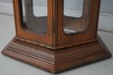 F75230: Walnut Finish 2 Door Hexagonal Curio Displ