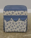 57422EC: Pair Custom Made Upholstered Square Ottom