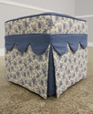 57422EC: Pair Custom Made Upholstered Square Ottom