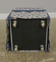 57422EC: Pair Custom Made Upholstered Square Ottom