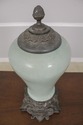 LF57439EC: Bronze Base Lidded Crackle Finish Porce