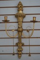 65996EC: Pair FRIEDMAN BROTHERS Gold Wall Sconces