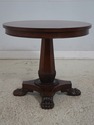 L70379: HENREDON Mahogany Round Lion Claw Pedestal