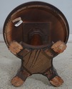 L70379: HENREDON Mahogany Round Lion Claw Pedestal