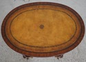 L70390: MAITLAND SMITH Mahogany Leather Top Occasi