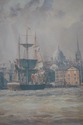 F70251: Tall Ship Print Boston Clipper Ship Under 