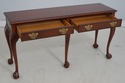 75220: BAKER Ball & Claw Walnut 2 Drawer Sofa Tabl
