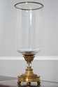 LF75294: Pair DECORATIVE CRAFTS Brass & Glass Hurr