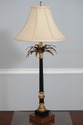 LF75293: Pair Bamboo Form Toleware Leaf Buffet Lam