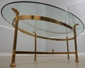 75306: LABARGE Modern Regency Brass & Glass Coffee
