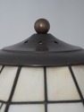 75289: STICKLEY Mission Oak Floor Lamp w. Slag Gla