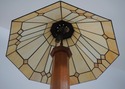 75289: STICKLEY Mission Oak Floor Lamp w. Slag Gla