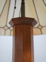 75289: STICKLEY Mission Oak Floor Lamp w. Slag Gla