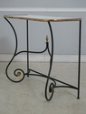 75297: Wrought Iron & Brass Base Milk Glass Top Co