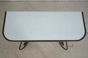 75297: Wrought Iron & Brass Base Milk Glass Top Co