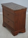 75311: Pair STICKLEY Marble Top Cherry Nightstands