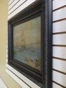 LF46482EC: Black Framed Hand Painted Tall Ships Oi