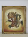 LF46484EC: Saxophone Musician Framed Oil Painting 