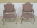 31252EC: Pair French Louis XV Style Paint Decorate