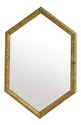 32222E: LABARGE Beveled Glass Mirror 1 Door Gold H