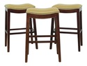 F50111EC: Set Of 3 Modern Counter Bar Chairs w. Le