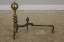 F57355EC: Pair Antique Brass 18th C. Style Andiron