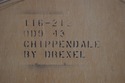 65616EC: DREXEL Chippendale Mahogany Pediment Top 