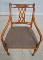65640: Regency Style Satinwood Finish Cane Seat Ar