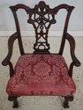 70081: Vintage Mahogany Carved Chippendale Style L