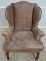 74955: RALPH LAUREN Leather Chippendale Wing Chair