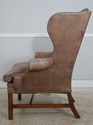 74955: RALPH LAUREN Leather Chippendale Wing Chair