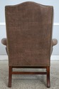 74955: RALPH LAUREN Leather Chippendale Wing Chair