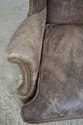 74955: RALPH LAUREN Leather Chippendale Wing Chair