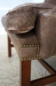 74955: RALPH LAUREN Leather Chippendale Wing Chair