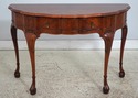 L74931: Vintage Burl Walnut George II 1 Drawer Con