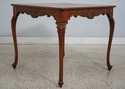 74967: Vintage Leather Top Louis XV Style Carved T