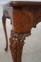 74967: Vintage Leather Top Louis XV Style Carved T