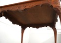 74967: Vintage Leather Top Louis XV Style Carved T