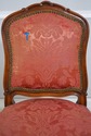 74967: Vintage Leather Top Louis XV Style Carved T